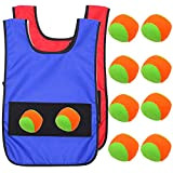 Gilet Appiccicosi - ZSWQ 12 pezzi giochi Dodgeball, tag giubbotti appiccicosi per bambini attività indoor e outdoor (blu, gilet rosso ...