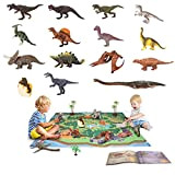 Giocattoli di dinosauri 15 figure realistiche con libri PlayMat educativi Dino da 16cm a 25CM Forniture per feste Dino per ...