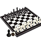 Giochi di scacchi e altro (3 in 1 Portable Small Black)