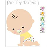 Gioco Pin the dummy on the baby (versione inglese), per 35 giocatori, intrattenimento per feste pre-maman, colore bianco