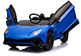giordano shop Macchina Elettrica per Bambini 12V Lamborghini Aventador Roadster SV Blu