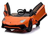 giordanoshop Macchina Elettrica per Bambini 12V Lamborghini Aventador Roadster SV Arancione