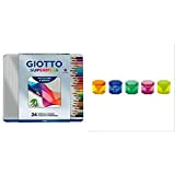 Giotto 236800 Supermina Scatola Metallo 24 Pastelli Colorati, Multicolore & Temperamatite 3 Fori Assortiti 233000