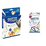 Giotto 453400, Fila Astuccio, 12 Colori, Multicolore & Turbo Glitter astuccio da 8 pennarelli con inchiostro glitterato, Modelli/Colori Assortiti, 1 ...