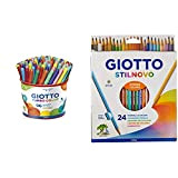 Giotto 521500 Pennarelli Turbo Color Punta Fine, 2.8 Mm, Confezione Da 96 Pezzi & Stilnovo Pastelli Colorati In Astuccio 24 ...