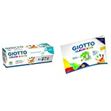 Giotto 534100-6 Barattoli 100 ml Tempera a Dita + Giotto Kids Pittura A3, 580500