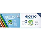 Giotto Album Colorato, 580700 & Album Disegno 2, A4, Carta Ruvida, 583000, bianco
