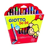 Giotto Be-Bè Astuccio Da 12 Matitoni Colorati Per I Più Piccoli + 1 Temperamatite, Multicolore, ‎24 x 2.2 x 21 ...