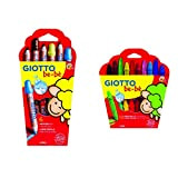 Giotto Bebè 466400 Supermatitoni Astuccio 6 Colori + Temperamatite & Bebè Be-Bé, pastelli a cera 10 pz