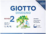 GIOTTO Disegno 2 - Album Da 12 Fogli Carta Bianca Per Disegno Scolastico, 33x48 cm, Liscio