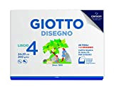 GIOTTO Disegno 4 - Album Da 24 Fogli Carta Bianca Per Disegno Scolastico, 24x33 cm, Liscio