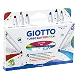 Giotto- Turbo Glitter Maxi Pennarello, Colore Assortiti Glitterati, 426600