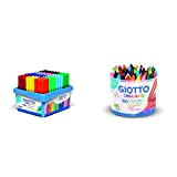 Giotto Turbo Maxi Pennarelli Punta Grossa Schoolpack 108 Pz Colori Assortiti, 524000 & 519200 Barattolo Pastelli Formato Gigante Per Pastelli ...