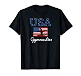 Girl Tumbling Team Gear Gymnast Gymnastics USA American Flag Maglietta