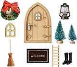 Givenme Porta Gnomo Set, Porta Gnomo Nissedor con Accessori, Casa delle Bambole, Porta Elfo Legno, Ornamenti di Natale Dollhouse