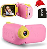 GKTZ Videocamera per bambini, fotocamera digitale ricaricabile da 2,4 pollici HD 1080P con scheda TF da 32 GB, antiurto per ...