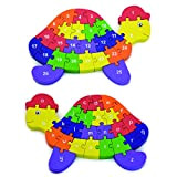 Glooke Selected 3D Tartaruga con Lettere E Numeri Cm 24 X 16 Puzzle Incastro 183, Multicolore, 6934510552503