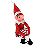 Glow Wholesale Elfie Pupazzo a forma di elfo (maschio) birichino, con corpo morbido e viso in vinile, colore rosso
