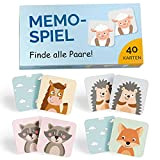 GLÜCKSWOLKE – Memo Gioco per Bambini I Montessori Giochi Educativi I 40 Carte Motivi Animali I Giocattoli - Memoria Puzzle ...