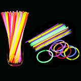 GNAUMORE Braccialetti Luminosi,Glowstick per Bracciali,Fluorescenti Glow Stick,Fluorescenti Glow Stick per Feste,Braccialetti Luminosi,per Creare Bracciali e Ciondoli, Giocattoli Luminosi