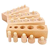 Gobesty Montessori, cilindro montessori, mini cylindres Montessori, boccola cilindro, set di giocattoli montessori, per bambini per lo sviluppo precoce e ...