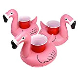 GoFloats Inflatable Floatmingo Drink Holder (3 Pezzi), Float Your Drinks in Style