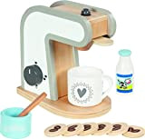 goki 51506 - Macchina da caffè - Set da gioco - Accessori per cucina e caraffe per bambini, in legno