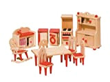 Goki 51951 - Mobili per casa delle Bambole, Cucina, 11 Pezzi