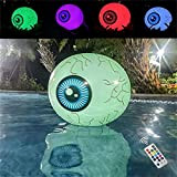 GoodjinHH - Giocattolo gonfiabile per feste in piscina, a LED, con telecomando, cambia colore, decorazione da giardino, 40 cm