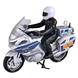 Grandi Giochi- Teamsterz Moto Polizia con Luci e Suoni, Colore Azzurro/Grigio, GG00970