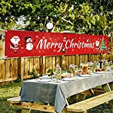 Grandi Striscioni di Natale,Grande Striscione di Buon Natale,Merry Christmas Banner, Adatto per Giardino All'aperto al Coperto (300 * 50CM)