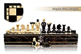 Great KINGDOM 35 cm / 13,8 pollici Set di scacchi in legno fatti a mano con dama / dama / ...