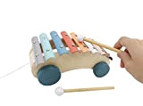 Green Rhino Xilofono per auto in legno, 18 pezzi, lunghezza circa 45 cm, candele treno di compleanno, treno per bambini, ...