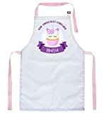 Grembiule da Cucina per Bambini Bambini-Grembiule da Cucina con Motivo Cupcake più Carino con Il Nome [074]
