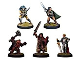 Grinning Gargoyle - Confezione da 5 Avventurieri - Miniature da tavolo in metallo bianco da 28 mm Fantasy RPG - ...