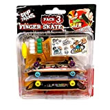 Grip And Tricks - Finger Skate Pack 3 (3 Mini Planches à Roulettes avec 8 Mini Roues supplémentaires 1 Outil ...