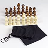 GrowUpSmart Staunton - Set di scacchi in legno, in sacchetto di velluto, per sostituire pezzi mancanti o se hai solo ...