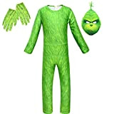 GUBAOPQ Costume per bambini con maschera e guanti per cosplay, Natale, Natale, festivo, costume per travestimento da mostro verde, per ...