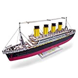 GuDoQi Puzzle 3D Legno, Modellino Collezione Storica Titanic da Costruire, Costruzioni Legno, Kit Fai da Te Creativo per Nave Modellismo, ...