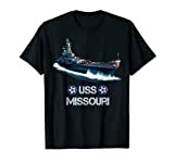 Guerra Mondiale 2 US Navy USS Missouri Battleship Maglietta