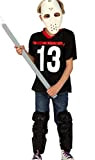 Guirca Costume assassino con maschera da hockey bambino - 5-6 anni (110-115 cm)