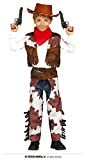 Guirca- Costume da Cowboy Bambino 7/9 Anni, Colore Marrone e Bianco, 7-9, 85685