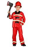 Guirca- Costume da Pompiere Bambino 5/6 Anni, Colore Rot, da 3 a 4, 21739