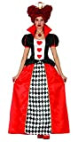 Guirca - Costume Vestito Abito Travestimento Carnevale Adulto Regina di Cuori, Alice nel Paese delle Meraviglie (Taglia L (42-44))