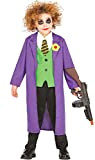 Guirca- Giullare Loco The Costume da Joker per Bambini, Viola,Verde, 5-6 anni, 87322