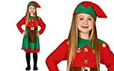 GUIRMA Costume da elfa Bambina Elfo 5-6 anni