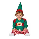 GUIRMA- Elfo Costume Neonato Aiutante di Babbo Natale, Colore Verde, 0-12 Mesi, 42527