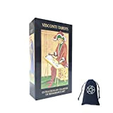 GuoLiDa Tarocchi Visconti con Guida,Visconti Tarot Cards,with Bag,12X7cm Funny Game