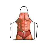 GZGXKJ 2 Pcs Grembiule Divertente Grembiule da Cucina 3D Muscle Man Bikini Woman Creativo Grembiuli Cucina per Regali Fidanzato 80*60cm