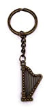 H-Customs Ciondolo portachiavi strumento musicale arpa in metallo bronzato
